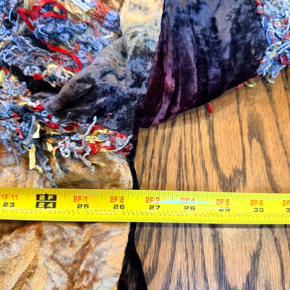 Sandy Starkman Wearable Art Jacket Velvet Wood Button Size 2XL Multi Color Rare - Picture 10 of 11